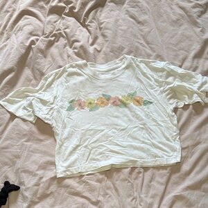American Eagle Outfitters Cream/ Vintage Floral Crop Top